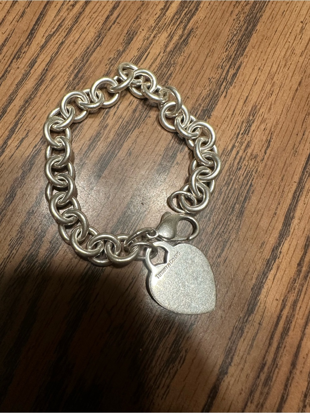 Tiffany & Co 925 Silver Heart Charm Bracelet